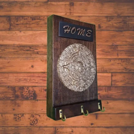 Porta llaves calendario azteca de madera