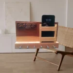 Porta llaves madera natural con ganchos y pernos - Imagen 3